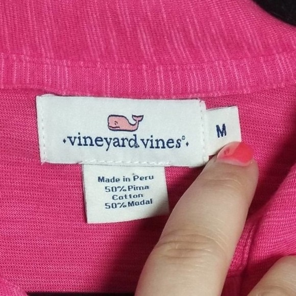 Vineyard Vines Women's Relaxed Every Day Polo T-Shirt Top Pink Size Medium - Picture 3 of 5